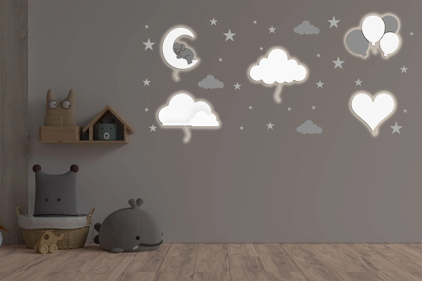 LittleOnes Love children's wall-mounted night light composition