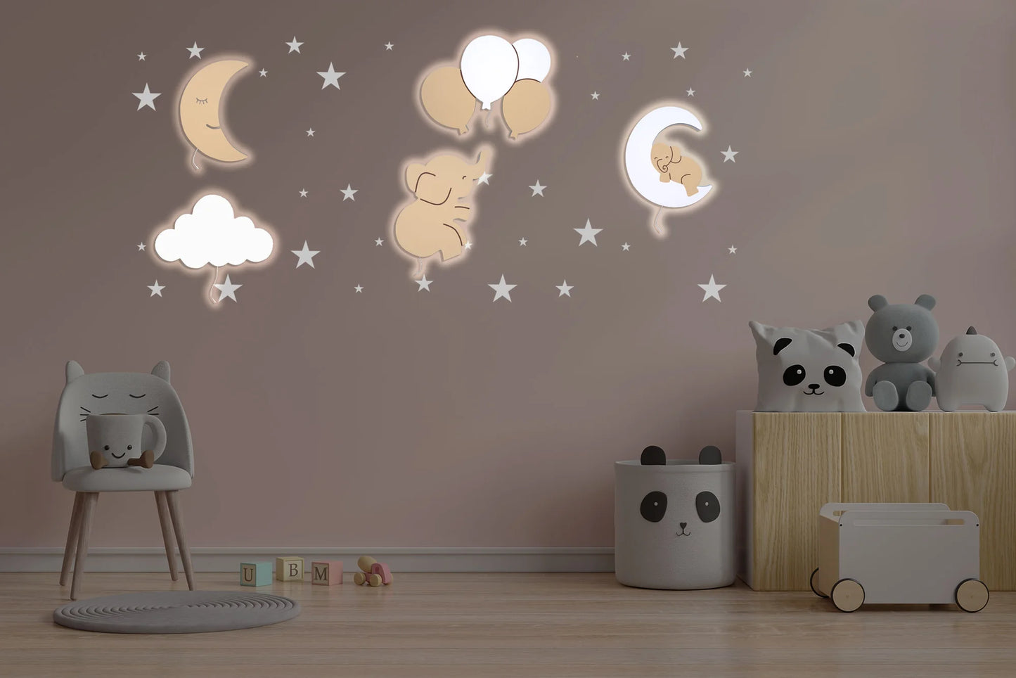 LittleOnes View children's wall-mounted night light composition