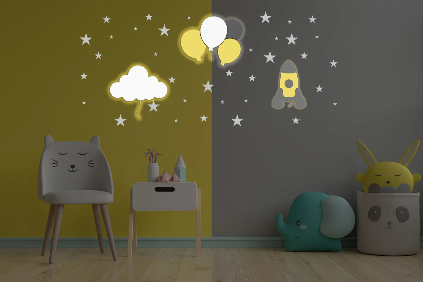 LittleOnes Birth children's wall-mounted night light composition