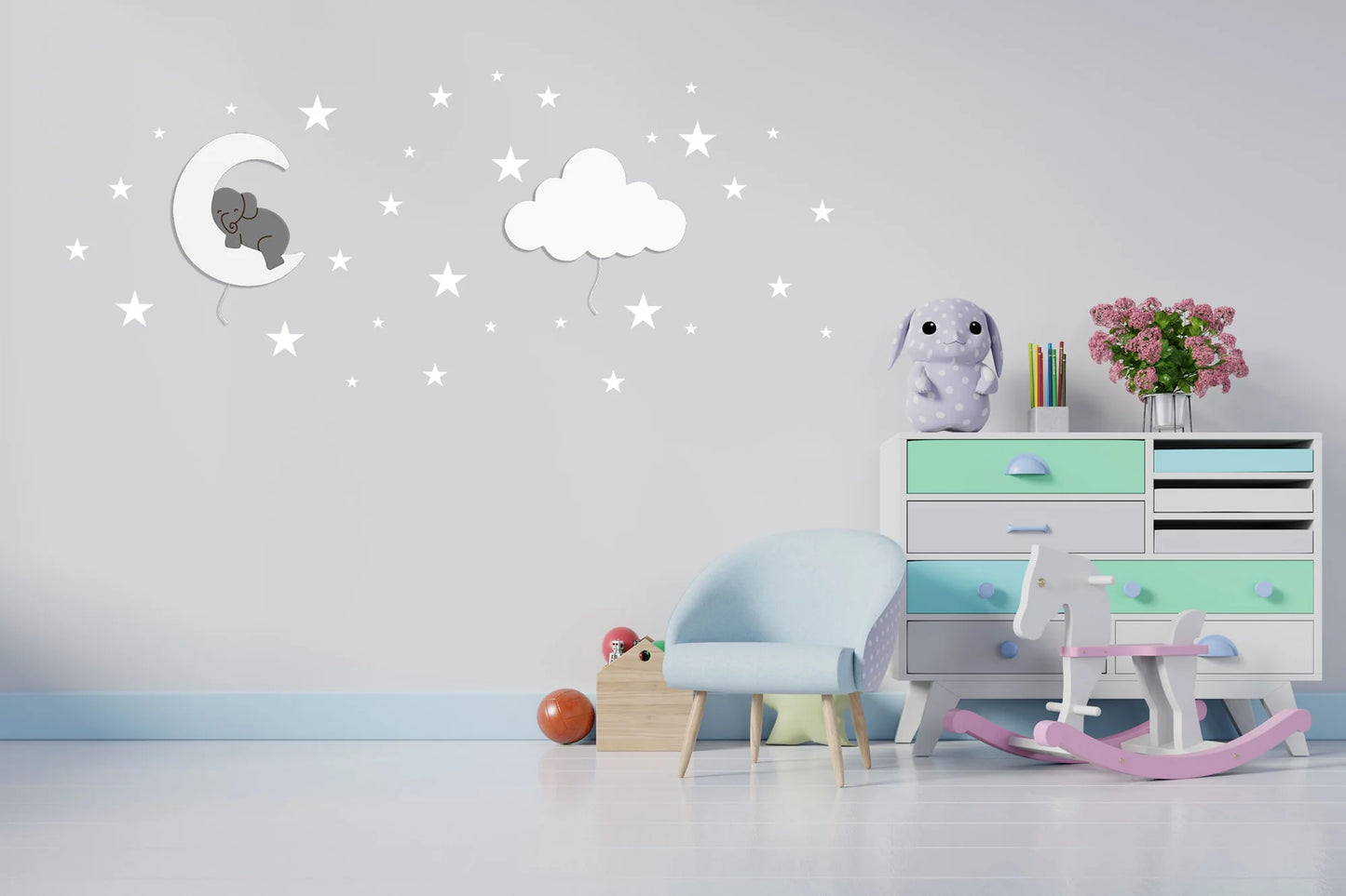 LittleOnes Play children's wall-mounted night light composition