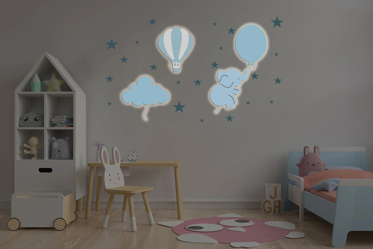 LittleOnes Milky children's wall-mounted night light composition