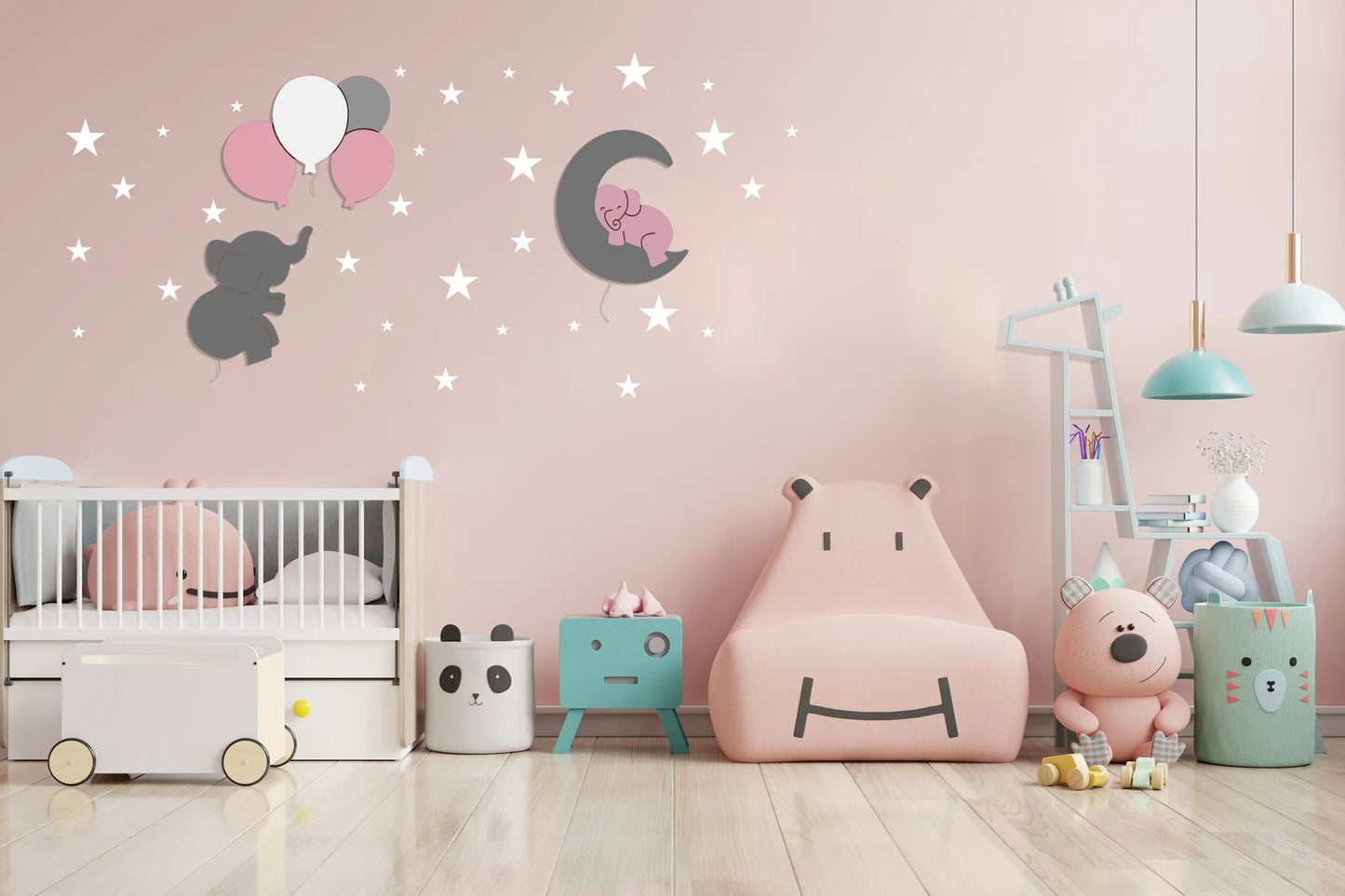 LittleOnes Teddy children's wall-mounted night light composition