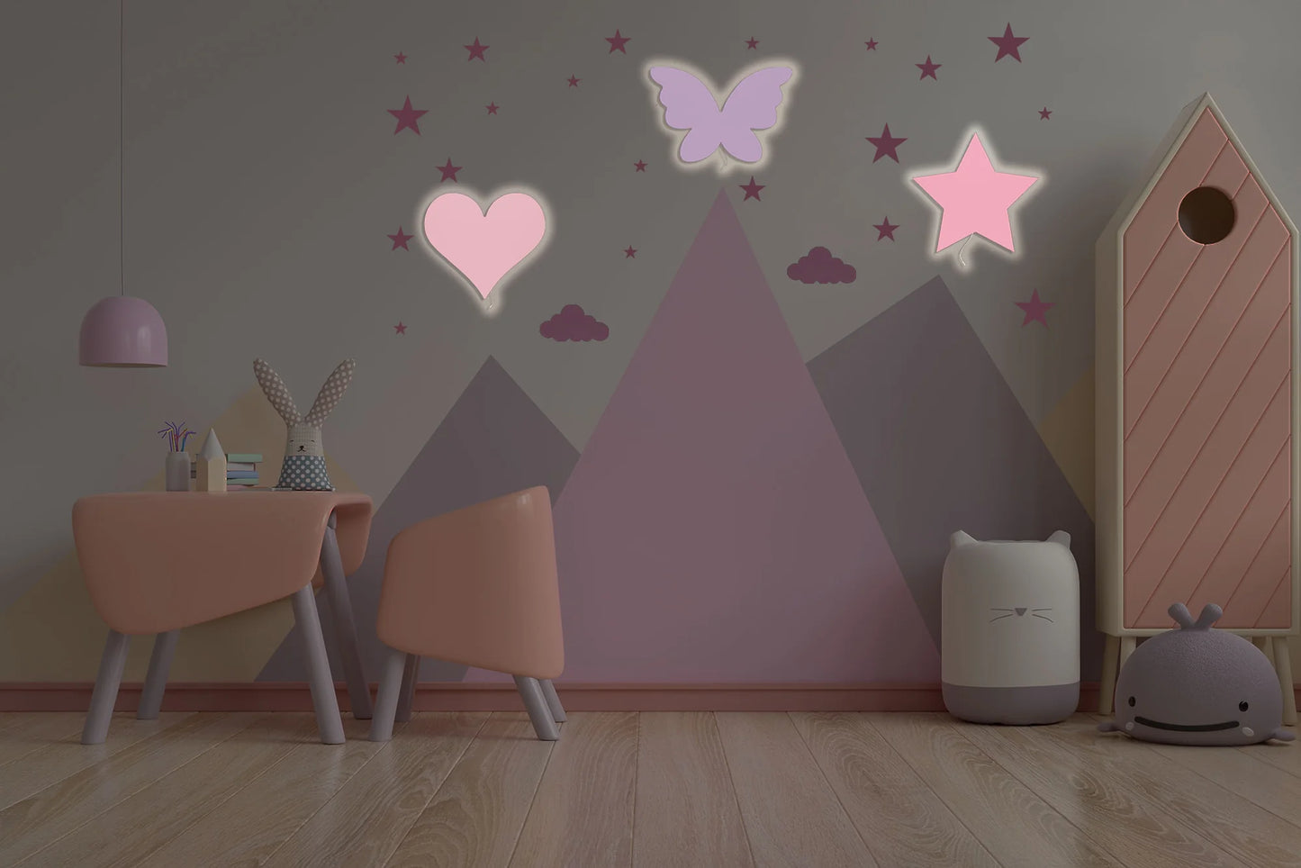 LittleOnes Nanny children's wall-mounted night light composition