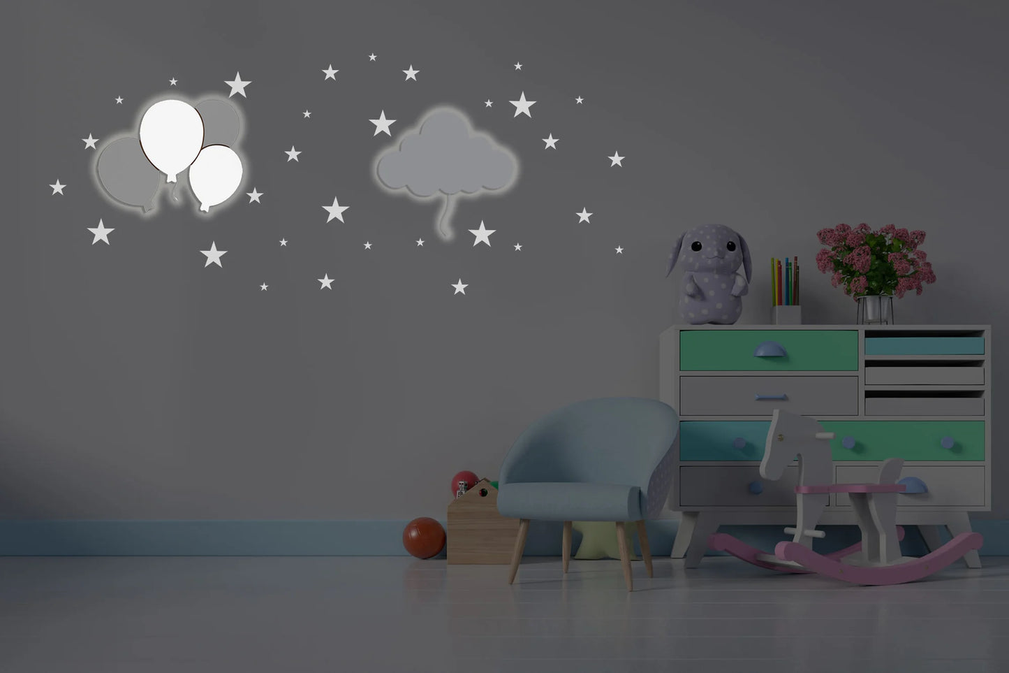 LittleOnes Play children's night light composition Gray