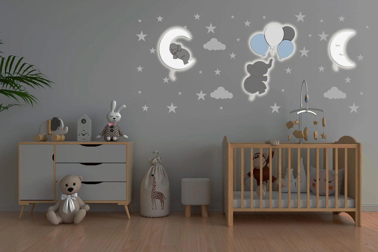 LittleOnes Light children's wall-mounted night light composition