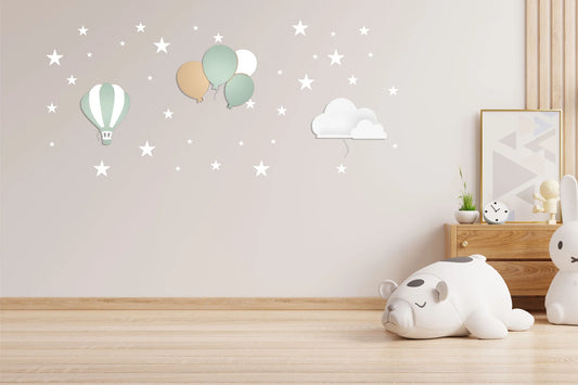 LittleOnes Nap children's wall-mounted night light composition