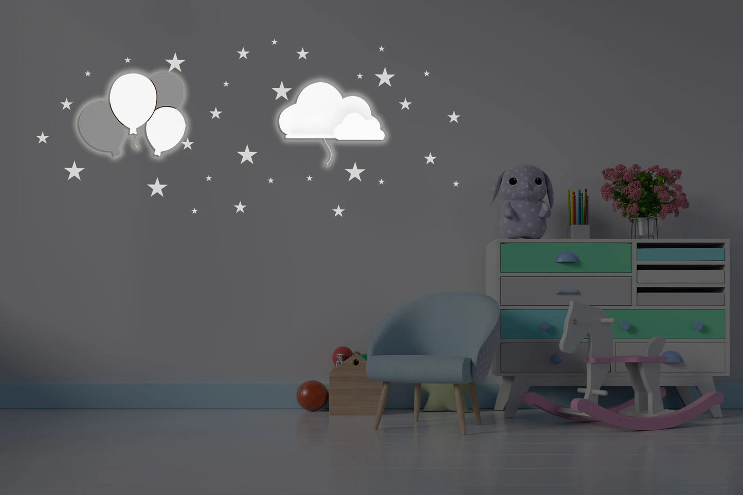 LittleOnes Play New children's wall-mounted night light composition